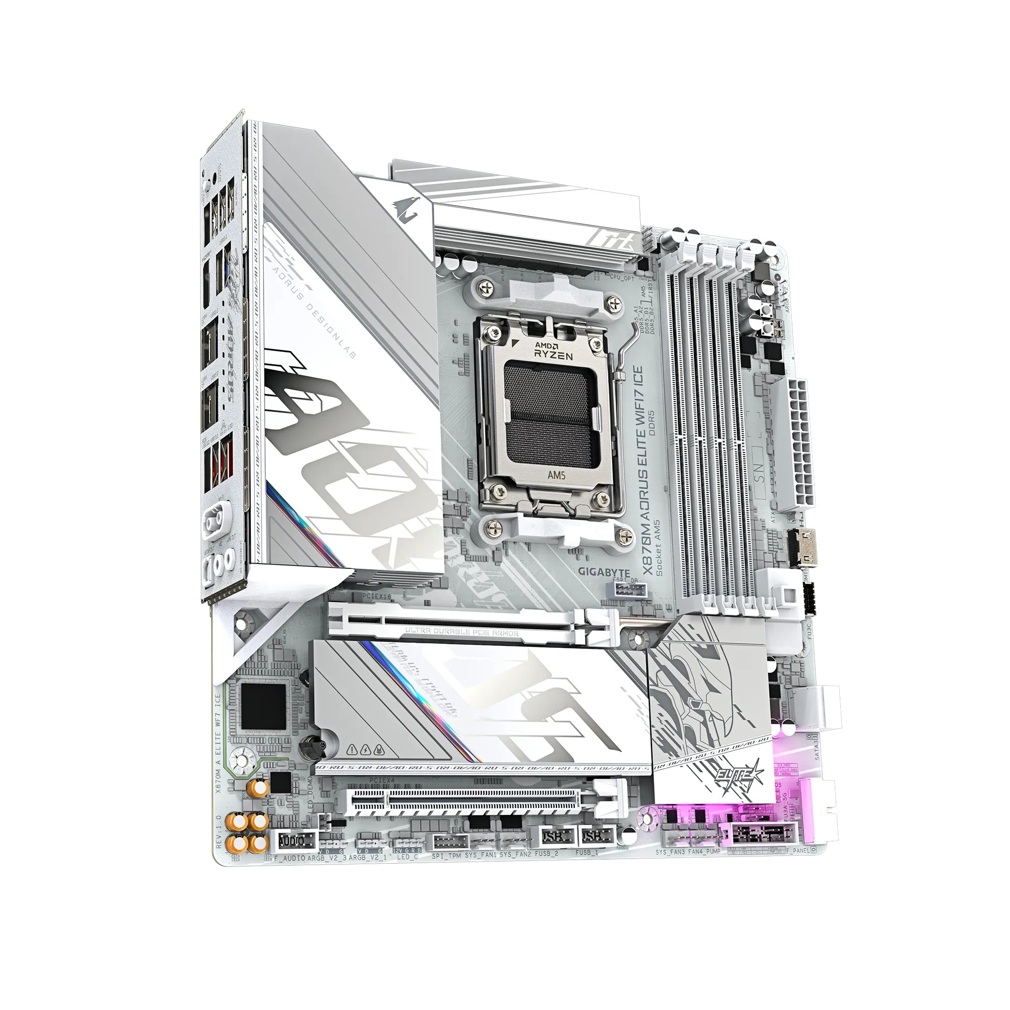 Motherboard AORUS X870M A ELITE WF7 ICE AMD DDR5 mATX